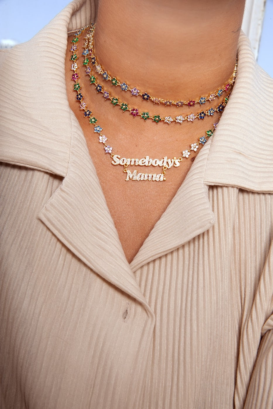 Mama Flower Bling 18kt