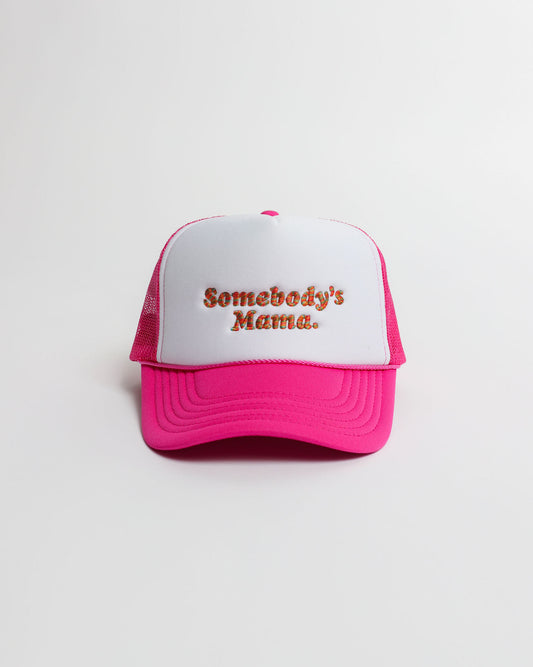 Mama’s Trucker Hats Pink - Rainbow Thread