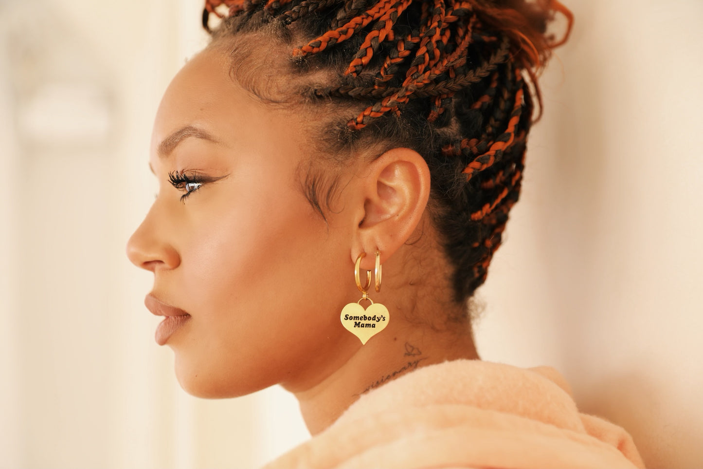 Mama Heart Tag Hoops